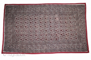 Rajai Cover Double-Sided Block Print on Cotton Khadi From Rajasthan India.C.1900.Its size is 150cm x 250cm.(DSL02460).
                 