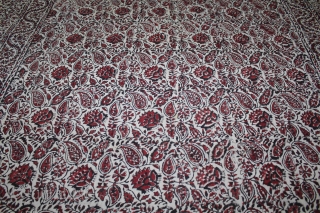 Rajai Cover Double-Sided Block Print on Cotton Khadi From Rajasthan India.C.1900.Its size is 150cm x 250cm.(DSL02460).
                 