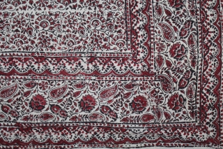 Rajai Cover Double-Sided Block Print on Cotton Khadi From Rajasthan India.C.1900.Its size is 150cm x 250cm.(DSL02460).
                 