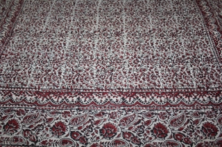 Rajai Cover Double-Sided Block Print on Cotton Khadi From Rajasthan India.C.1900.Its size is 150cm x 250cm.(DSL02460).
                 