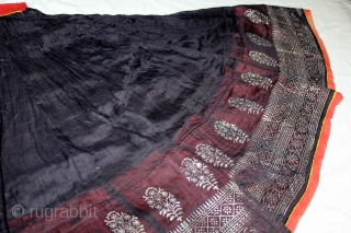 Mull-Mull cotton Ghaghra (Skirt) Silver Paste from Rajasthan India Circa.1900.Used mainly by Rajput family of Rajasthan.Its size is L-72cm X Around is 434cm.(DSL03170).          