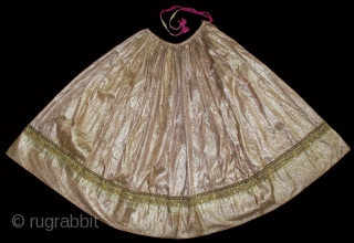 khinkhab Zari Brocade (Skirt) Real Silver work.Royal Family of Rajesthan India.Made to order for some Royal Rajput Family.Its size is 87cm x 334cm.(DSL02500).          