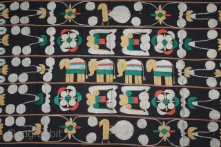 Naga Man’s Shawl from Manipur region India. Manipur for use by Eastern Angami Nagas,C.1930.Cotton embroidered with floss silk. Its size is 117cm x 184cm.(DSL03830).         