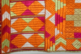 Phulkari From East(Punjab)India Called As Belan Motif Bagh.C.1900. Rare Design. Floss Silk on Hand Spun Cotton khaddar Cloth. Its size is 134cm x 240cm.(DSC05610).         