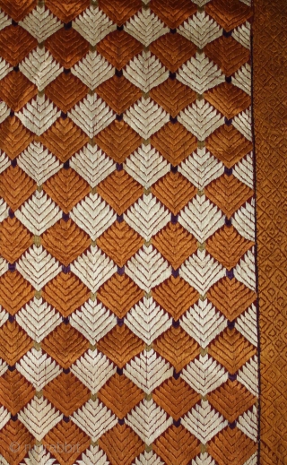 Vintage Phulkari From West(Pakistan)Punjab India Called As Bagh.One of the rare design in Indian Phulkari.(DSC01360).                  