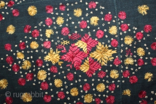 Indigo Sainchi Phulkari From East(Punjab)India.C.1900.Rare Design.Proper Shahkot Moga District of Punjab India.Extremely Fine Phulkari.(DSE02520).                   