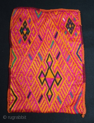 Three Ceremonial Banjara Bags, From Madhya Pradesh, India.C.1900.Silk & Cotton  Embroidered Brick Stitch.(DSL02530).                   