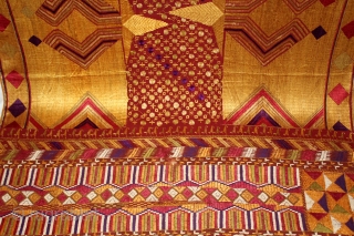 Sarpallu Phulkari From East(Punjab)India called As Sarpallu(Patang Design).Proper Samalsar, kotkapura of Punjab India.Floss Silk on Hand Spun Cotton khaddar Cloth.(DSL03220).             