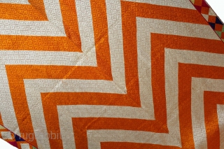 Phulkari From West(Pakistan)Punjab India Called As Lahariya Bagh.Rare Design.Floss Silk on Hand Spun Cotton khaddar Cloth.(DSL03240).                 