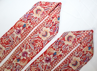 Parsi Gara Sari Kor Border Silk Hand Embroidery From Surat Gujarat India.C.1900. Parsi Lace 7 meters Border.(DSE05650).                