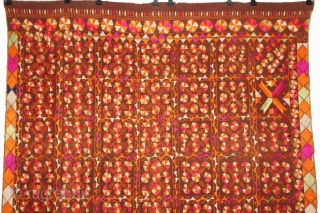 Phulkari from East(Punjab) India Called As Bella (Grove) phulkari. One of the rare design in Indian Phulkari.(DSL02050).                