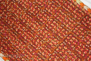 Phulkari from East(Punjab) India Called As Bella (Grove) phulkari. One of the rare design in Indian Phulkari.(DSL02050).                