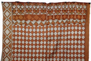 Phulkari From West(Pakistan)Punjab India Called As Rare Barfi Bagh.C.1900. Floss Silk on Hand Spun Cotton khaddar Cloth. Its size is 152cm X 246cm.(DSL05000).          