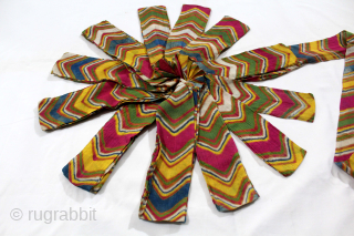 Lahariya Turban(Pagh) Tie and Dye Turban From Shekhawati District of Rajasthan. India.C.1900.Used by the Mahajan community of Shekhawati region of Rajasthan. Extremely Rare to find so many different pattern in one turban.(DSL060190).Please ...