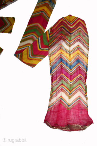 Lahariya Turban(Pagh) Tie and Dye Turban From Shekhawati District of Rajasthan. India.C.1900.Used by the Mahajan community of Shekhawati region of Rajasthan. Extremely Rare to find so many different pattern in one turban.(DSL060190).Please ...