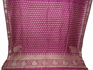 Rare Vintage Pitambari Saree hand woven zari (silver treads) saree from Varanasi called As Pitambari Saree of late 19th century.Made to order for some Royal Rajput Family.(DSL02070).      