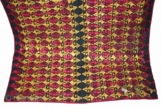Indigo Phulkari From East(Punjab)India Called As Phulkari. Floss Silk on Hand Spun Cotton khaddar Cloth. Extremely Fine Phulkari.(DSC050921)).               