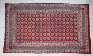 Masnad Wood Block, Mordant- and Resist-Dyed Khadi Cotton, From Gujarat India.C.1900.(DSL05030).                      