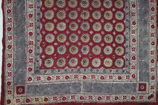 Masnad Wood Block, Mordant- and Resist-Dyed Khadi Cotton, From Gujarat India.C.1900.(DSL05030).                      