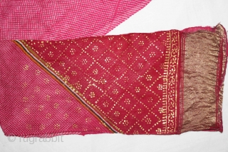 Mothara Pagh (Turban) Fine Cotton Mull-Mull,Gold Paste Early 20"Century.Royals family Rajasthan India.Length 15 to 18 miter.(DSE01450New).                 