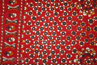 Abochhini Wedding Shawl (Women) From Sindh Pakistan India.C.1900. Silk Embroidery on the Cotton. Its size is 150cm X 206cm.(DSL03950).              