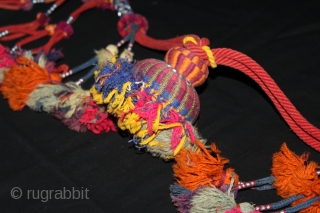 Rare Camel Necklace Decoration From Rajasthan India.C.1900.On Cotton and Vegetable Colour.Used on the Special Occasions.Its size is length 95cm.(DSL03330).              