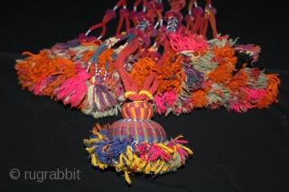 Rare Camel Necklace Decoration From Rajasthan India.C.1900.On Cotton and Vegetable Colour.Used on the Special Occasions.Its size is length 95cm.(DSL03330).              