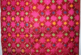 Swat Valley Vintage Phulkari from (Pakistan) very rare influence of Design with Beautiful Colour combination of Swat Valley Bagh. Perfect condition.(DSE00500)            