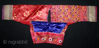 Women’s Blouse (Choli) Mochi Embroidery Chain Stich Silk Embroidery on Silk From Ahir Community Kutch Gujarat India.Circa 1900.(DSL03350).               