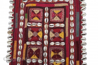 Banjara Gala From Karnataka, South India.C.1900. Embroidered on Cotton. Gala is Traditionally Used by Women to Carry Pots on their Heads. Its size is 24cm x 33cm.(DSL04010).      