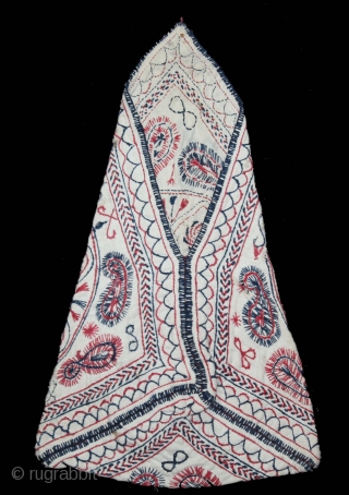 Kantha Bujki(Pouche) Quilted Embroidery with cotton thread Kantha Probably From Faridpur District,East Bengal(Bangladesh)region.India.C.1900.(DSL04040).                    