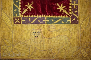 Bichayat Valvet fabric kala Batu Hand work from Darbhanga India. Royal Nawab Family Used on Darbar Cort.Its size is W-74cm X L-112cm.(DSL02660).           