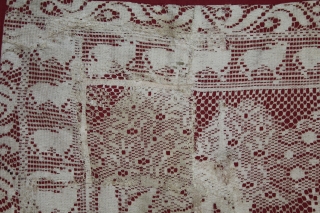 Pichwai of Cotton Lace Net,of Raas From Germany,Made for Indian Market C.1900.Its size is 75cm x 80cm.(DSL05310).                