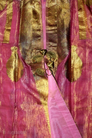 An Rare Antique Choga (Coat) From Lucknow, Uttar Pradesh, India.C.1900. Made up of Real Silver and Gold. Specially made for a royal Family.(DSC05760).          
