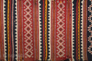 Camel Decoration Flatwoven Textile from Thar Desert Region near Jaisalmer Rajesthan India or Sind Area Pakistan.It was used festive such as weddings Occasions .Its size is W-86cm x L-140cm.(DSL02700).    