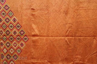 Phulkari From West (Pakistan)Punjab India Called As Vari-Da-Bagh.Rare Ghunghat Design.Floss Silk on Hand Spun Cotton khaddar.This bagh was gifted to the bride by her in-laws when she was entering their house, her  ...