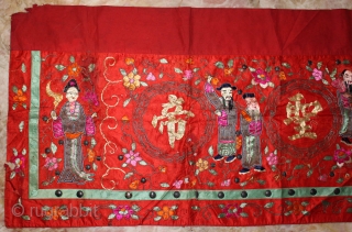 Antique Chinese Hand Embroidered With Gold Metals and Silk threads c1925.Its size is 170cmX51cm.(DSC00780).                   