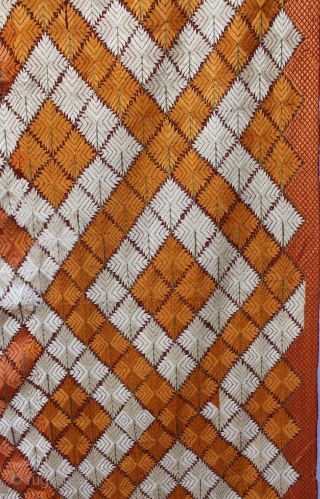 Vintage Phulkari from west (Pakistan) Punjab India Called As Patang Bagh,Very Rare influence of Design.Prefect Condition.(DSC00810New).                 