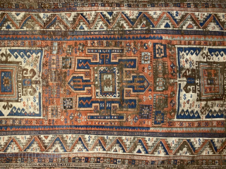 Mid 19th century Eastern Anatolian longrug. 213cm by 112 cm. Beautiful but battered, a good example of a rare type, plate 94, Bruggermann & Bohmer, Rugs of Anatolia.
Washed and conserved. 
Contact gene@heritage-antique-rugs.com  ...