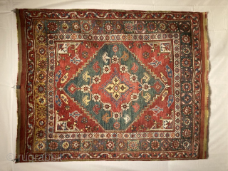 In stunning condition, this mid 19th century rug from the Meanderes Valley region retains it’s kelim ends and is in full pile. There has been some professional restoration in one or two  ...