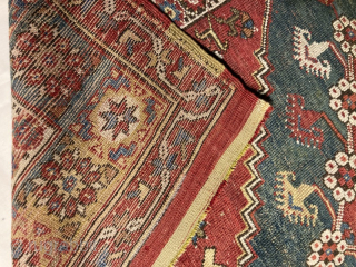 In stunning condition, this mid 19th century rug from the Meanderes Valley region retains it’s kelim ends and is in full pile. There has been some professional restoration in one or two  ...