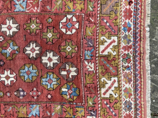 Late 19th century Anatolian village rug, full lush pile, subtle nuanced colours
121cm by 128cm
some minor restoration and well-done old repairs  

Contact gene@heritage-antique-rugs.com for more pics, price etc.     