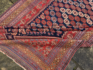 Late 19th century Afshar rug in great condition, with excellent colours.
2.70m by 1.61m
Contact gene@heritage-antique-rugs.com for more pics, price etc.