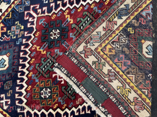 Late 19th century Quashgai bagface, stunning vibrant colours, some old re-weaves
0.69m by 0.68m
Contact gene@heritage-antique-rugs.com for more pics, price etc.              