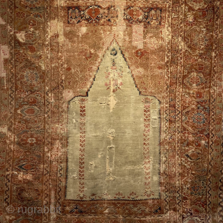 18th century Giordes rug. Heavily repaired in the past, the piece has been mounted
1.62m by 1.25m

www.heritage-antique-rugs.com for more images and price or email me at gene@heritage-antique-rugs.com       