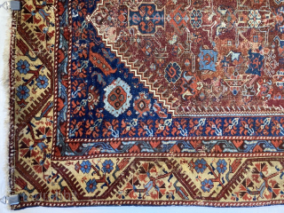 Early 19th centuey Kula rug fragment, missing outer border. Full of old repair.
1.60m by 1.15m
Contact gene@heritage-antique-rugs.com                 