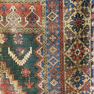 18th century Mujur prayer rug in need of some t.l.c.
1.52m by 1.01m
contact genedunford@gmail.com, or gene@heritage-antique-rugs.com                  