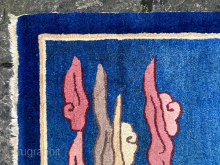 Bright and cheery Pao-tao pictorial rug, mid 20th century.
Great condition.1.45m x 0.95m
Contact gene@heritage-antique-rugs.com for more pics, price etc.               