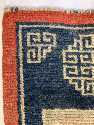 Antique Tibetan child's saddle rug
0.72m by 0.51m

Contact gene@heritage-antique-rugs.com for more pics, price etc.                    