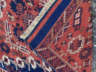 Bijou-like 19th century Kis-Bergama wedding rug. Good colours and reasonable condition, but note tension crease repair in the centre.
107cm by 110cm
Contact gene@heritage-antique-rugs.com for more pics, price etc.      
